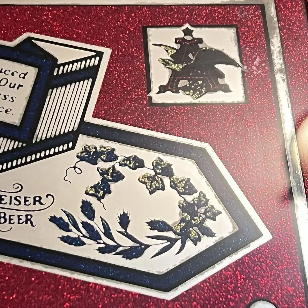 Vintage Budweiser Beer Advertising Solid Wood Framed Mirror Sign Bud-NOS 1981